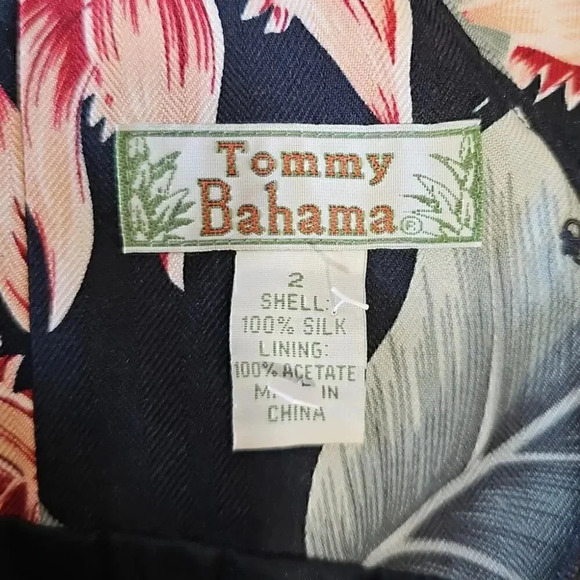 Tommy Bahama Floral Silk Dress Black Size 2 - Picture 3 of 5
